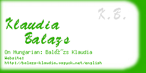 klaudia balazs business card